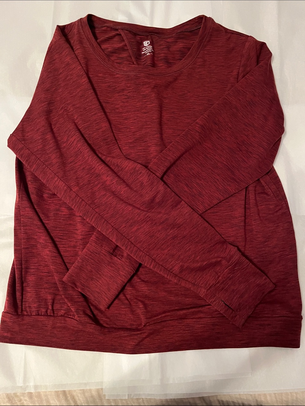 Women’s Marled Burgundy Scoop Neck Top
